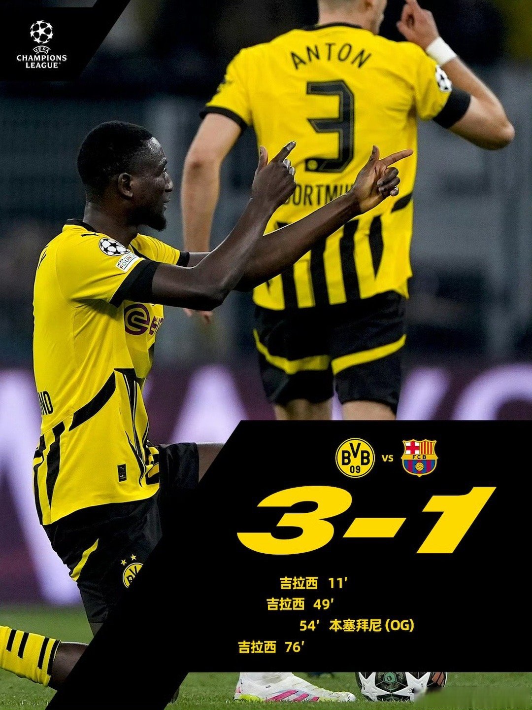 关于多特蒙德遭遇失利，晋级形势岌岌可危的信息